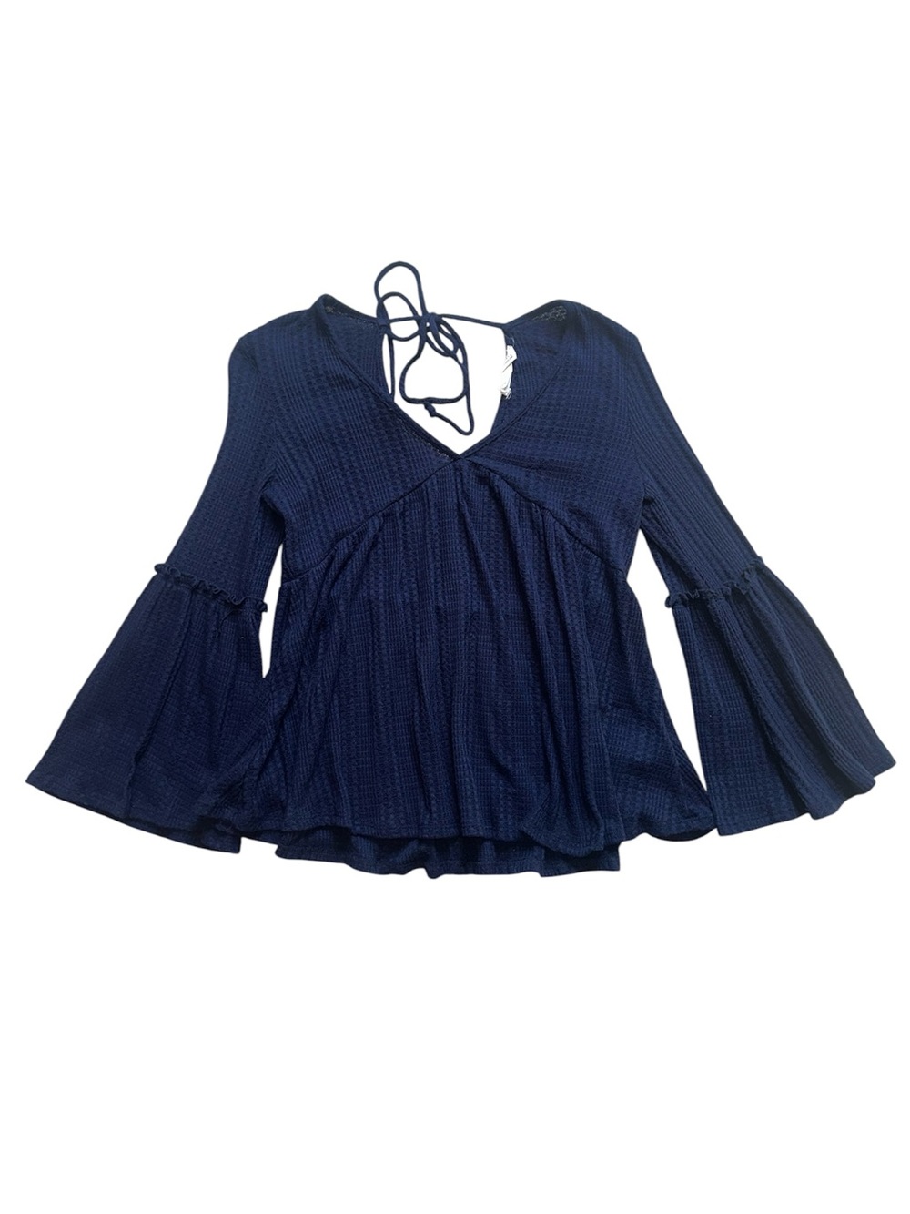 Peace Love California Waffle Bell Sleeve Top
